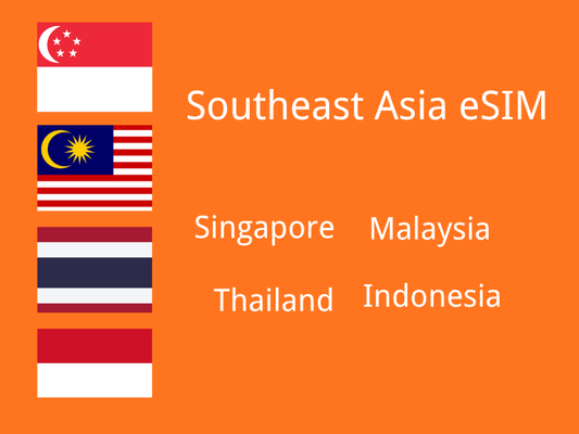 eSIM Singapour, Malaisie, Indonésie et Thaïlande